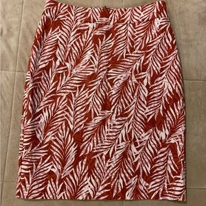 Ann Taylor leaf print pencil skirt size 4